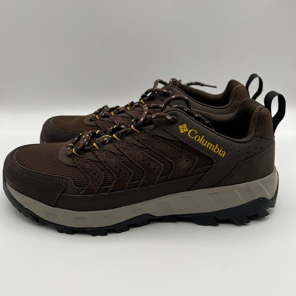 Columbia Strata Trail Low Hiking Shoes Mens 9 Brown Cordovan Mesh Suede Rugged - Picture 1 of 9